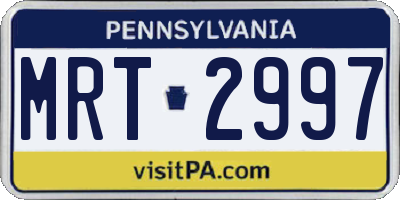 PA license plate MRT2997