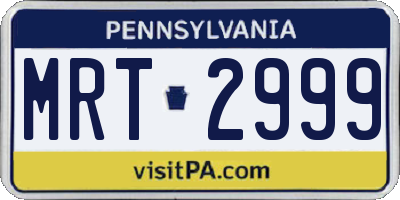 PA license plate MRT2999
