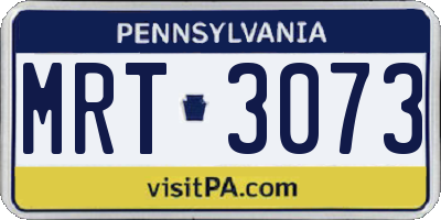 PA license plate MRT3073