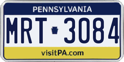 PA license plate MRT3084