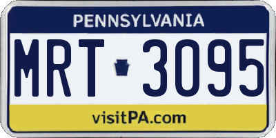 PA license plate MRT3095