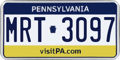 PA license plate MRT3097