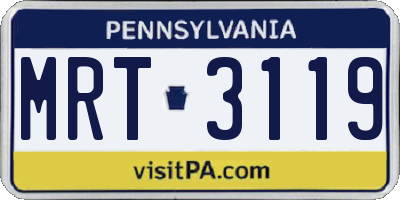 PA license plate MRT3119