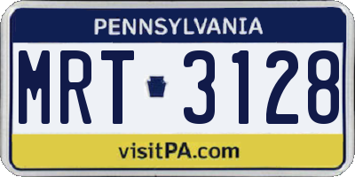 PA license plate MRT3128