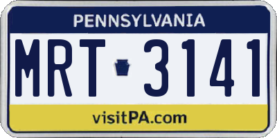 PA license plate MRT3141