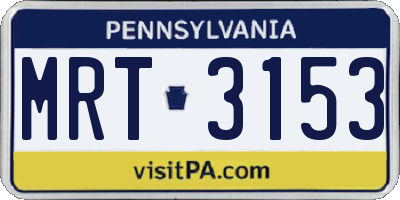 PA license plate MRT3153