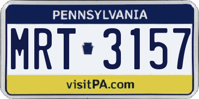 PA license plate MRT3157