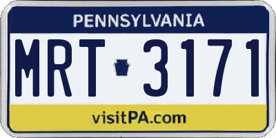 PA license plate MRT3171