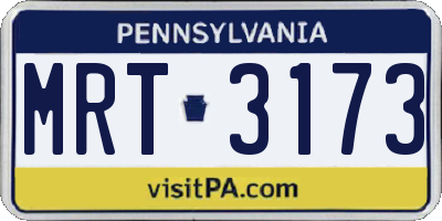 PA license plate MRT3173