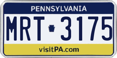 PA license plate MRT3175