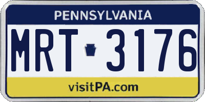 PA license plate MRT3176