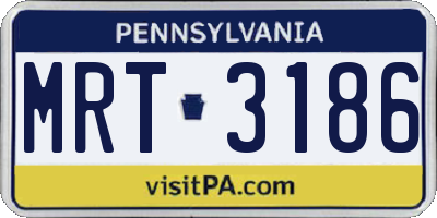 PA license plate MRT3186