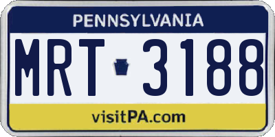 PA license plate MRT3188