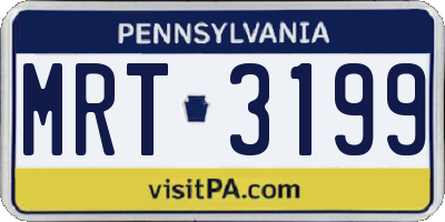 PA license plate MRT3199
