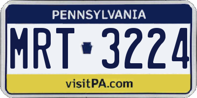 PA license plate MRT3224
