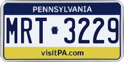 PA license plate MRT3229