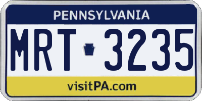 PA license plate MRT3235
