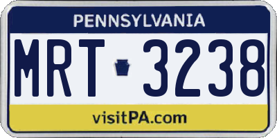PA license plate MRT3238
