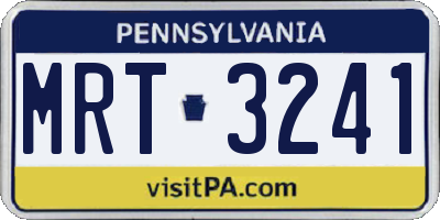 PA license plate MRT3241