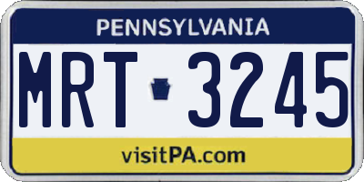 PA license plate MRT3245