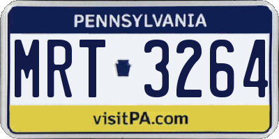PA license plate MRT3264