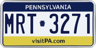 PA license plate MRT3271