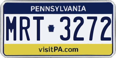 PA license plate MRT3272