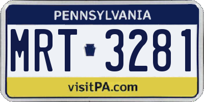 PA license plate MRT3281