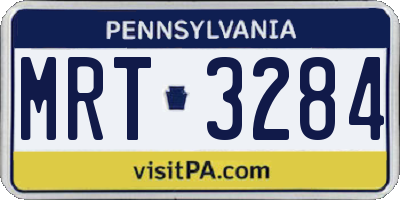 PA license plate MRT3284
