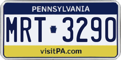 PA license plate MRT3290