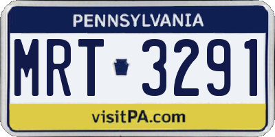 PA license plate MRT3291