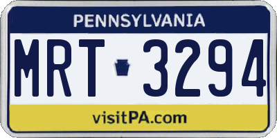 PA license plate MRT3294