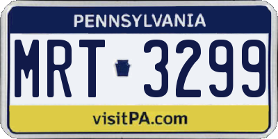 PA license plate MRT3299