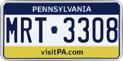 PA license plate MRT3308