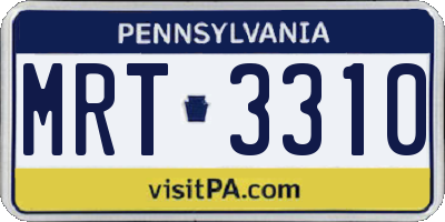PA license plate MRT3310