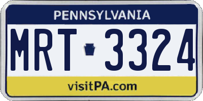 PA license plate MRT3324