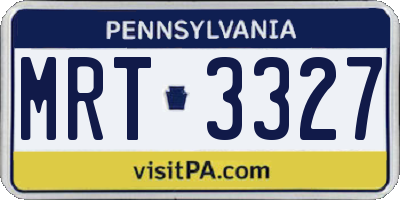 PA license plate MRT3327