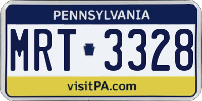 PA license plate MRT3328