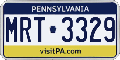 PA license plate MRT3329