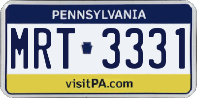 PA license plate MRT3331