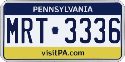 PA license plate MRT3336