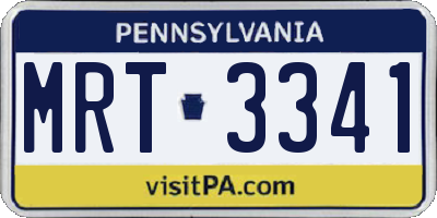 PA license plate MRT3341