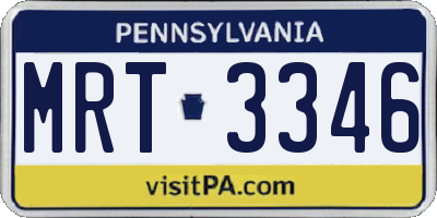 PA license plate MRT3346
