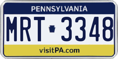 PA license plate MRT3348