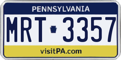 PA license plate MRT3357