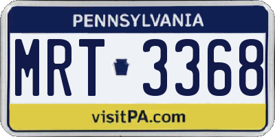 PA license plate MRT3368