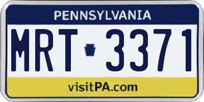 PA license plate MRT3371