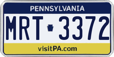 PA license plate MRT3372