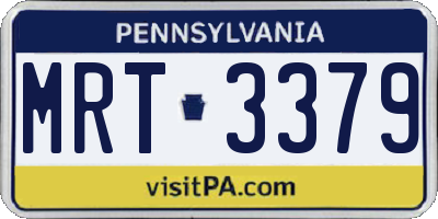 PA license plate MRT3379