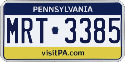 PA license plate MRT3385